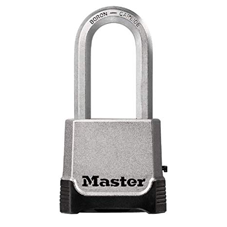 MASTER LOCK Heavy Duty Padlock [Key or Combination] [Zinc] [XLong Shackle] [Outdoor] M176EURDLH - Best Used for Storage Units, Sheds, Garages, Trailers and More