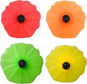 Charles Viancin Poppy Pop Silicone Wine Stopper/Flat Bottle Stopper Set - Silicone (Red, Orange, Yellow, Green)