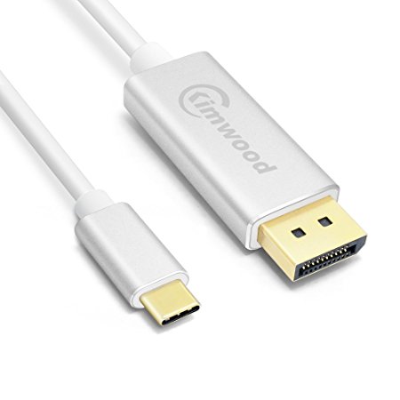 USB C to DisplayPort, Kimwood 4K@60HZ USB C to Displayport Cable (Thunderbolt 3 Compatible) for 2017/2016 Macbook Pro, iMac2017, 2015 New Macbook, HP Spectre x360, Galaxy S8/S8 /Note 8 and More (6FT)