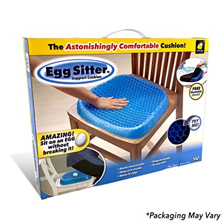 Egg Sitter Seat Cushion with Non-Slip Cover by BulbHead, Breathable Honeycomb Design Absorbs Pressure Points