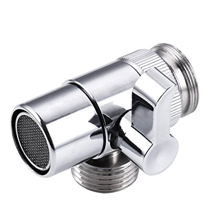 ShinMor Brass Sink Valve Diverter Faucet Splitter for Kitchen or Bathroom Sink Faucet Replacement Part Faucet to Hose Adapter Splitter Part M22 X M24