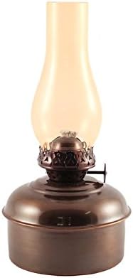 Oil Lamps - Brass "Dorset" Table Lamp (8", Antique with Amber Glass)