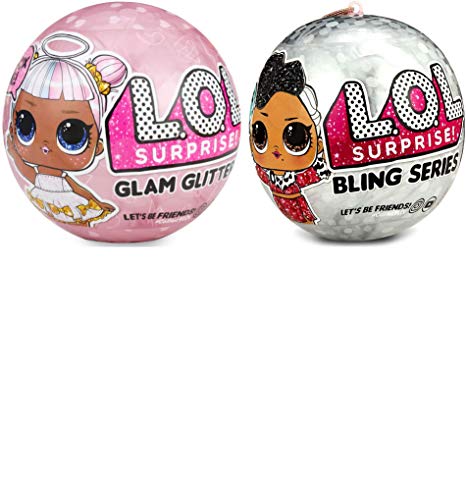 LOL Surprise Dolls Deluxe Bundle - 1 Bling and 1 Glam Glitter