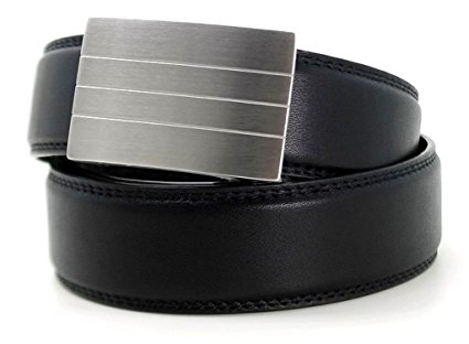 Men’s Leather Ratchet Belt | “Evolve” Stainless Steel Buckle