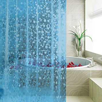 Carttiya Shower Curtains, 100% EVA Waterproof Bathroom Curtains, [PVC Free] [Chlorine Free] [Mold Mildew Free] Bath Curtains, 180 cm x 180 cm Blue