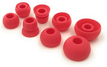 Siren Red Replacement Earbud Tips for Beats Powerbeats3 Wireless in Ear Headphones - Small, Medium, Large, and Double Flange (Siren Red)