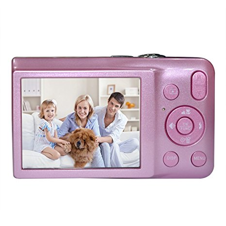 KINGEAR V100 2.7 Inch TFT Color LCD Screen 15MP 720P HD Anti-shake Smile Capture Digital Video Camera With 5X Optical Zoom 4X Digital Zoom-Pink