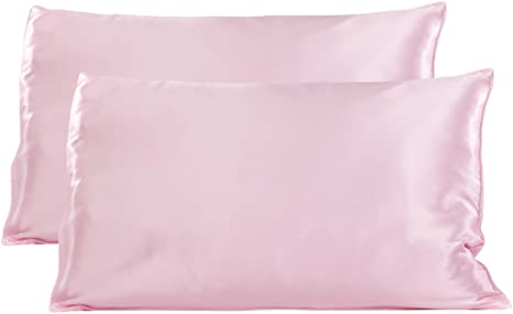 TexereSilk Mulberry Silk Pillowcase (2-Pack, Barely Pink 2 PK, K) Mother's Day