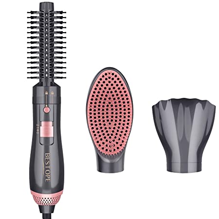 BESTOPE Hot Air Brush Hair Dryer Brush Hair Dryer & Volumizer 3 in 1 Negative lon Blow Dryer Brush for Drying, Straightening, Curling Anti Scald 3 Heat Settings One Step Hair Dryer