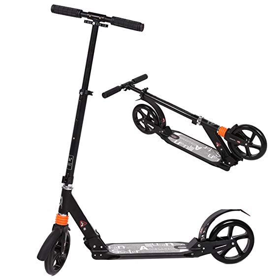 WeSkate Adult Scooter with Dual Suspension, Hight-Adjustable Easy-Folding Kick Scooter with Big Wheels for Teens Kids Age 12 Up