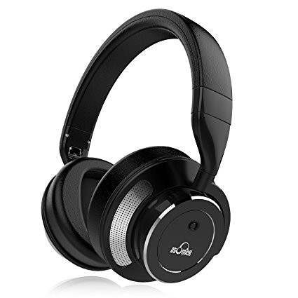 Active Noise Cancelling Headphones, iDeaUSA Wireless Headphones with Microphone Over Ear Headphones for TV, Sports, 16 Hours - Black