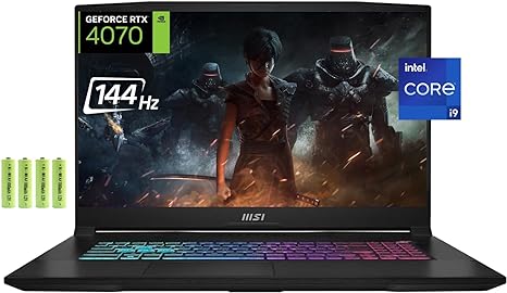 MSI 2023 Katana 17 17.3" 144Hz FHD Gaming Laptop, 13th Gen Intel 14-Core i9-13900H, GeForce RTX 4070, 64GB DDR5 RAM, 2TB SSD, RGB Backlit Keyboard, Wi-Fi 6, Bluetooth 5.2, HDMI, RJ45, Black, w/Battery