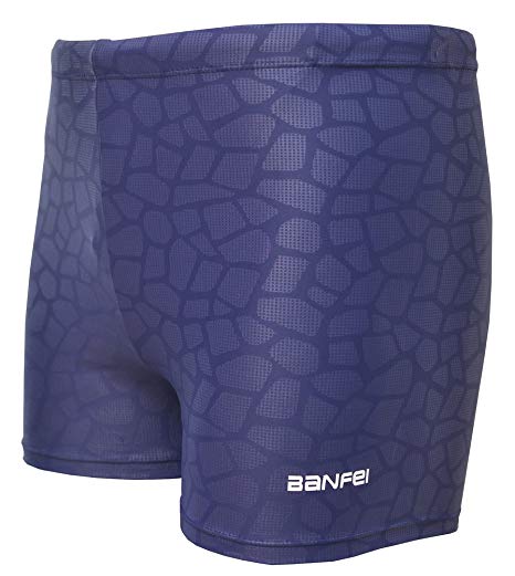 Vocni Men's Compression Quick Dry Rapid Swim Splice Square Leg Short Jammer Swimsuit