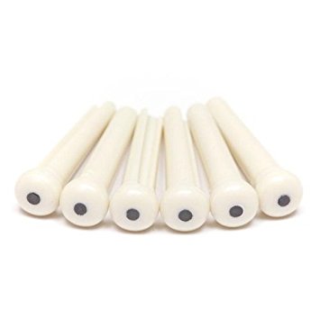 Simtyso 12pcs Ivory Acoustic Guitar ABS Plastic Bridge Pins