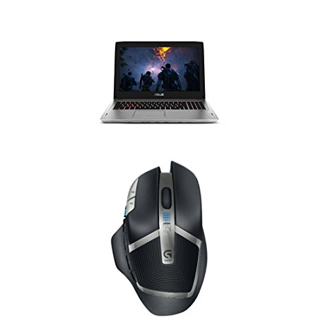 ASUS ROG Strix G-SYNC 120 Hz VR Ready Thin Gaming Laptop GTX 1070 8GB Core i7-7700HQ 16GB DDR4 128GB SSD 1TB HDD, 15.6", Black - GL502VS-DS71 and Logitech G602 Gaming Wireless Mouse with 250 Hour Battery Life