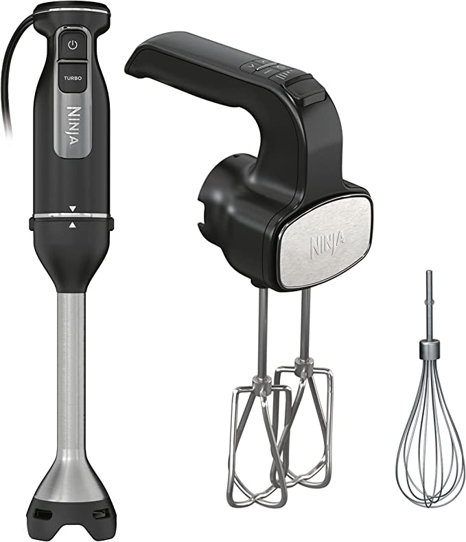 Ninja CI100C Foodi Power Mixer System Immersion Blender and HandMixer Combo, Black