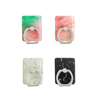 (4 pcs) Marble Cell Phone Ring Holder,Marble Phone Ring Kickstand Holder,Universal 360 Rotation Cell Phone Finger Ring Grip For Iphone,Galaxy And Almost All Phones/Pad