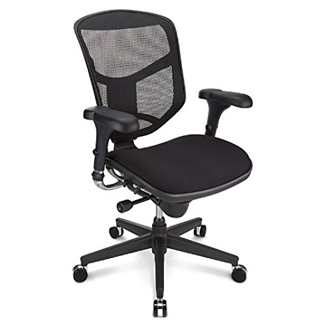 WorkPro Quantum 9000 Series Ergonomic Mid-Back Mesh/Fabric Chair, Black
