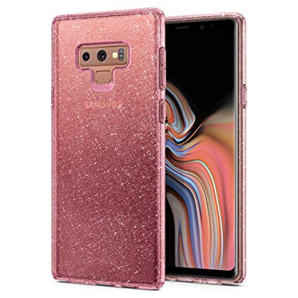 Spigen Liquid Crystal Galaxy Note 9 Case with Slim Protection and Premium Clarity for Galaxy Note 9 (2018) - Glitter Rose Quartz