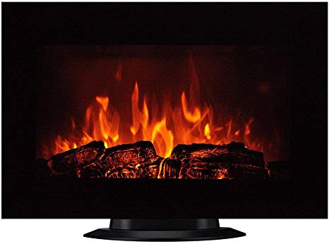 Homeleader 35" Electric Fireplace Heater, with Remote Control, Wall Mounted and Freestanding Fireplace, Space Heater, 1500W, Black