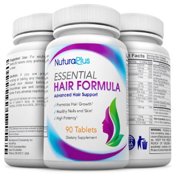 NuturaPlus Advanced Hair Growth Vitamins with Biotin (90 Tablets) - Clinical Strength to Combat Hair Loss - Safe Hair Treatment Supplement for Men & Women - Repairs, Strengthens & Fortifies