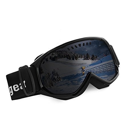 Unigear Ski Goggles, Anti-fog Snow Snowboard OTG Goggles 100% UV Protection for Men, Women and Youth