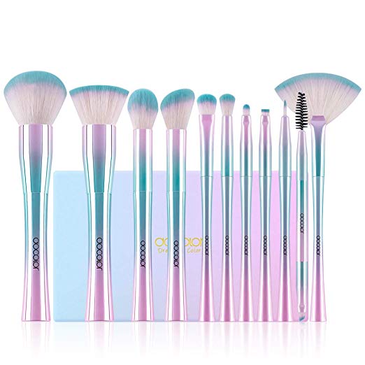 Makeup Brush Set,Docolor 11Pcs Professional Makeup Brushes for Premium Synthetic Fiber Foundation Brush Blending Face Powder Blush Concealers Eye Shadows Make Up Brushes Kit