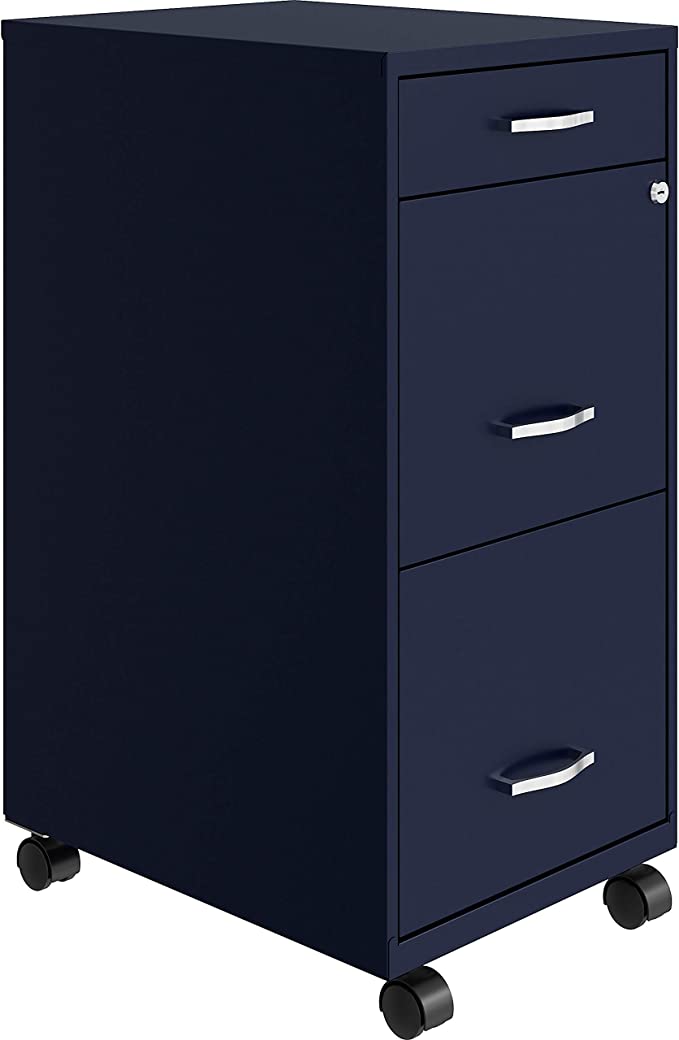 Lorell SOHO Box Mobile File Cabinet, Navy