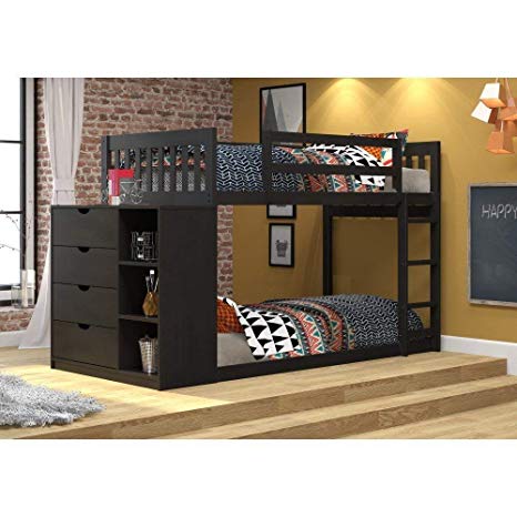 Donco Kids 1600-TTBB Mission Chest Bunk Bed, Twin/Twin, Black Brown