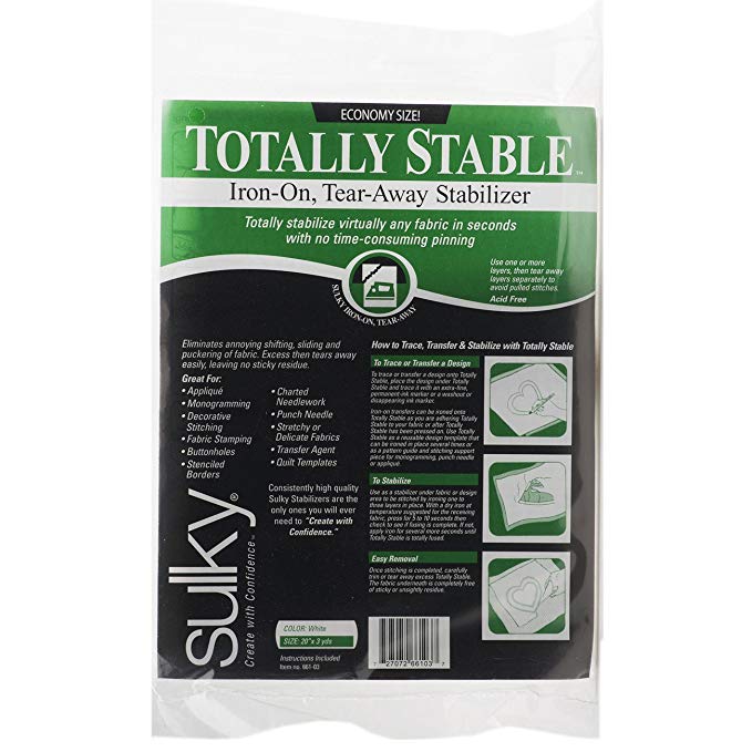 Sulky Totally Stable Iron-On Tear-Away Stabilizer, 20 by 3-Yard