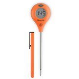 ThermoWorks ThermoPop Super-Fast Thermometer with Backlit Rotating Display Orange