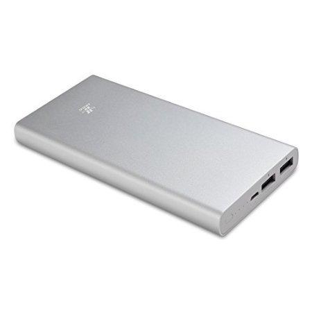 iXCC 15000mAh Dual USB Power Bank - Portable External Backup Charger Battery Pack for Smartphones, MP3 Players, Tablets and Other Devices (Silver)