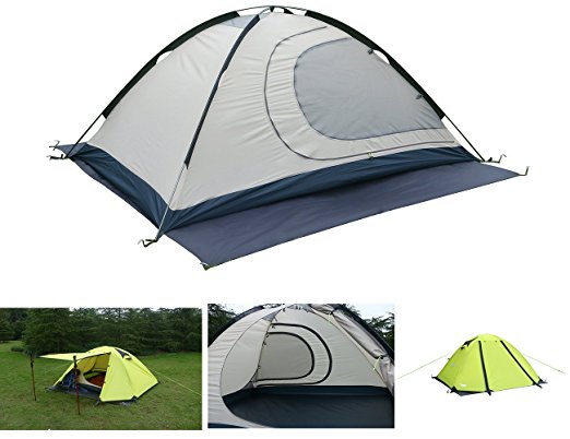 Luxe Tempo 2 Person 4 Season Tents for Camping Backpacking Aluminum Poles All Weather Tested & Approved 2 Door 2 Vestibules Reflective