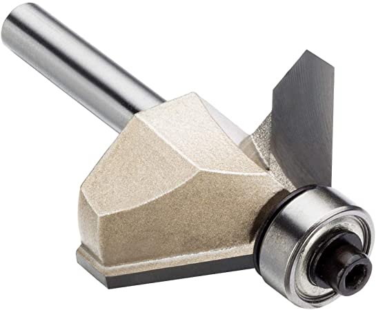 uxcell Chamfer Router Bits 1/4-inch Shank with 45 Degree 5/8-inch Cutting Length, Edge Forming Cutter Tungsten Carbide Tip for Woodworking