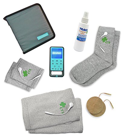 Ultima Neuro Neuropathy Treatment System for Relief of Peripheral, Diabetic & Poly Neuropathy Nerve Pain with Conductive Socks Pair & Conductive Knee Sleeves Pair