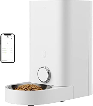 PETKIT Automatic Cat Feeder, 2.8L Auto Pet Feeder for Cats Dogs with Stainless Steel Bowl, Work With Alexa, APP Control, Dual Power Supply, Low Food Reminder, Portion Control Smart Pet Food Dispenser