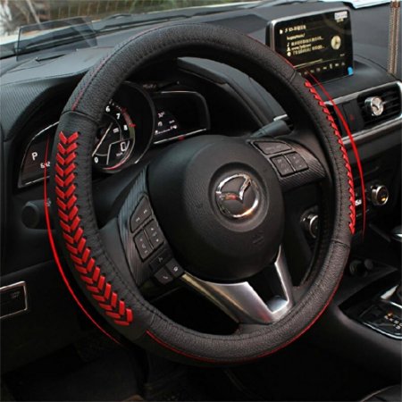 Vesul Red Steering Wheel Glove Leather Cover For Mazda 3 Axela Mazda 6 CX-5 CX5 2013 2014 2015 2016