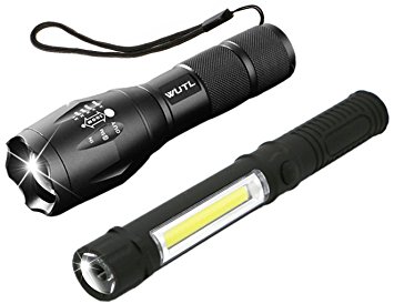 LED Tactical Flashlight COB LED Work Light with Magnetic Base 1000 Lumens CREE XML T6 Ultra Bright Water Resistant Pocket Sized Torch