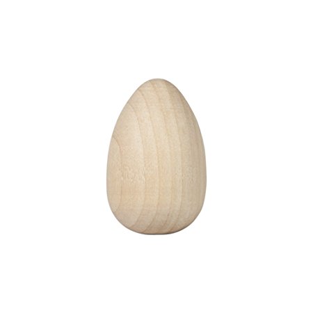 Unpainted Wooden Eggs - For Easter, Crafts and more - 1-5/16" x 7/8" - Bag of 100 - by Craftparts Direct