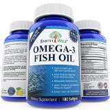 Omega 3 Fish Oil Supplement - 180 Lemon Flavored Capsules - 1500mg Omega-3 Fatty Acids per Serving 800 mg EPA 600mg DHA 100mg others - Highest Quality Pills on Amazon - Triple Strength