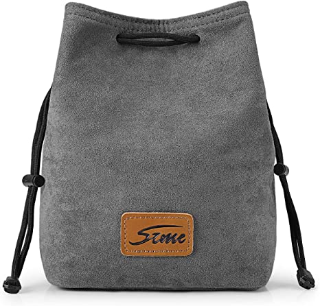 S-ZONE Soft Camera Bag DSLR Insert Handbag Drawstring Lens Case Compatible with Canon Nikon Sony