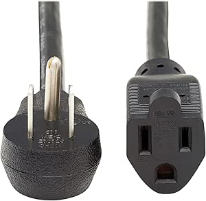 Tripp Lite Power Extension Cord Right-Angle 5-15P to 5-15R 14AWG 15A 10ft (P024-010-15D)