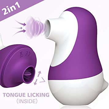2 in 1 Clitoral Sucking & Licking Tongue Vibrator for Clit Nipple Stimulation, CHEVEN Clitoris Vibrators Sucker Stimulator with 5 Suction and Vibrations, Oral Sex Adult Sex Toys for Women and Couples