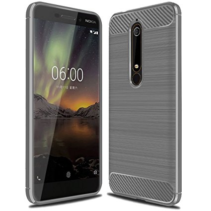 Nokia 6.1 Case,Nokia 6 2018 Case, "Not for Nokia 6 2017",Sucnakp TPU Shock Absorption Technology Raised Bezels Protective Case Cover for Nokia 6 2018 (TA-1068) smartphone (TPU Gray)