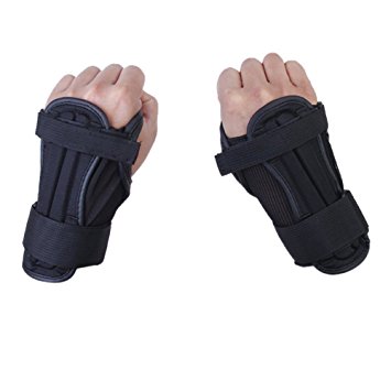 Foxnovo Kids Ski Protective Glove Sport Wrist Guards support Pads A pair- Size S (Black)