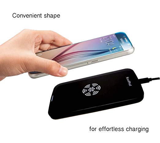 KoolPad Qi Wireless Charger Pad Compatible with iPhone Xs, XS Max, XR, X, 8, 8 Plus, Samsung Galaxy S10, S10 , S10e, S9, S9 , S8, S8 , S7, S7 Edge, S6, Note 9, 8, Pixel 3, 3 XL and More.
