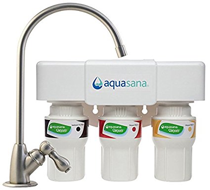 Aquasana AQ-5300.55  3-Stage Under Counter Water Filter System with Brushed Nickel Faucet