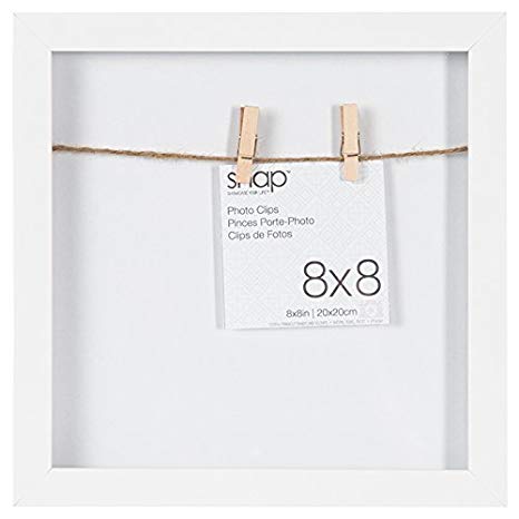 Snap 8x8 White SHADOWBOX Clip Frame 8 inches x 8 inches