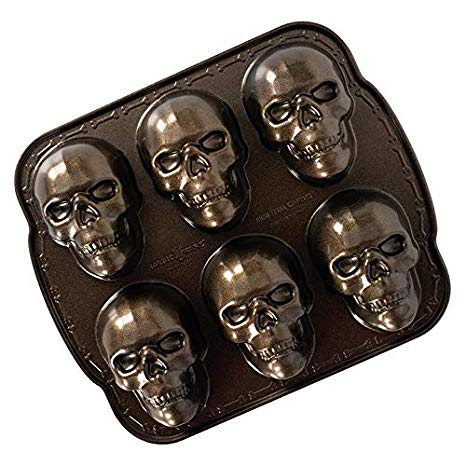 Nordic Ware 89448 Skull pan, Aluminum, Bronze