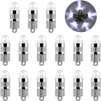 LIHAO 15 PCS Mini LED Party Lights Bulbs for Balloons Paper Lanterns, Battery Operated Party Decorating Lights - Cool White